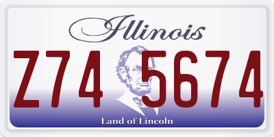 IL license plate Z745674