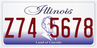 IL license plate Z745678