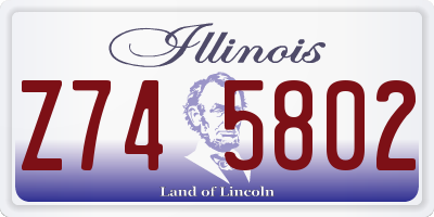 IL license plate Z745802