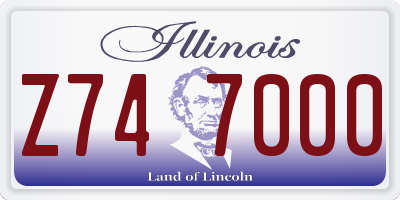 IL license plate Z747000