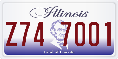 IL license plate Z747001