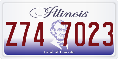 IL license plate Z747023