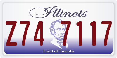 IL license plate Z747117
