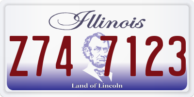 IL license plate Z747123