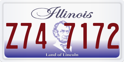 IL license plate Z747172