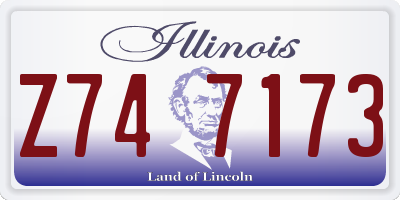 IL license plate Z747173