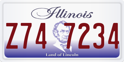 IL license plate Z747234