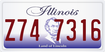 IL license plate Z747316