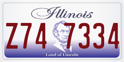 IL license plate Z747334