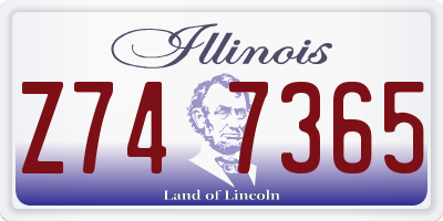 IL license plate Z747365