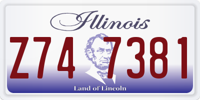 IL license plate Z747381