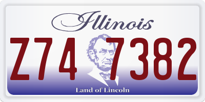 IL license plate Z747382