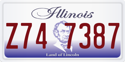 IL license plate Z747387