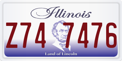 IL license plate Z747476