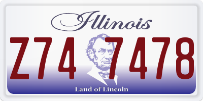 IL license plate Z747478