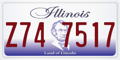 IL license plate Z747517