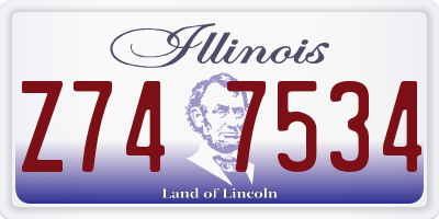IL license plate Z747534