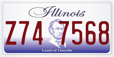 IL license plate Z747568