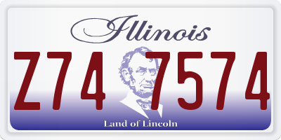 IL license plate Z747574