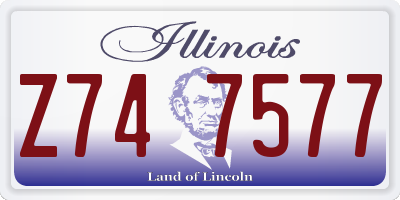 IL license plate Z747577