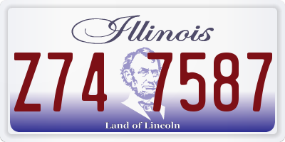 IL license plate Z747587