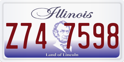 IL license plate Z747598