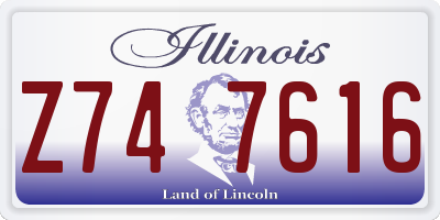 IL license plate Z747616