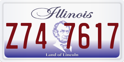 IL license plate Z747617