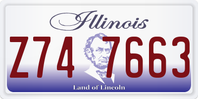 IL license plate Z747663