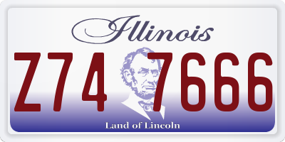 IL license plate Z747666