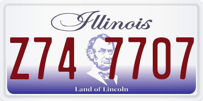 IL license plate Z747707