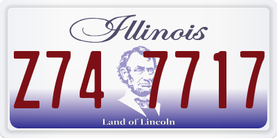 IL license plate Z747717