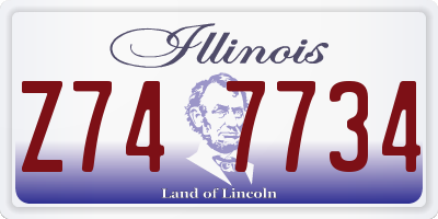 IL license plate Z747734
