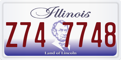 IL license plate Z747748