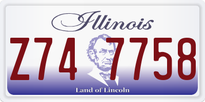 IL license plate Z747758
