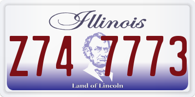 IL license plate Z747773