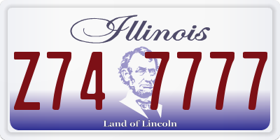 IL license plate Z747777