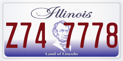 IL license plate Z747778