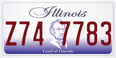 IL license plate Z747783