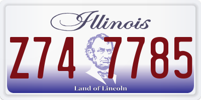 IL license plate Z747785