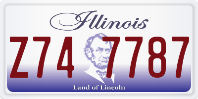 IL license plate Z747787