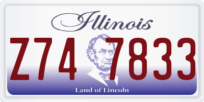 IL license plate Z747833