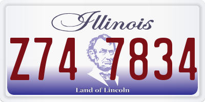 IL license plate Z747834