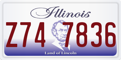 IL license plate Z747836