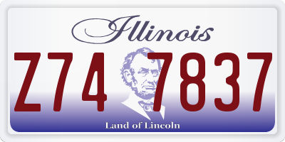 IL license plate Z747837