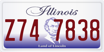 IL license plate Z747838