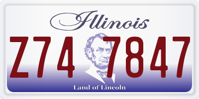 IL license plate Z747847