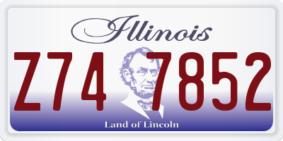 IL license plate Z747852
