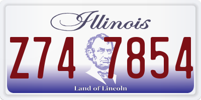 IL license plate Z747854
