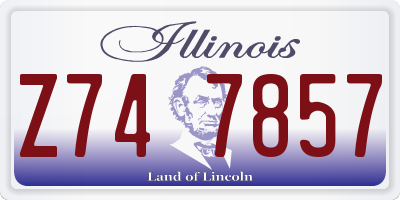 IL license plate Z747857